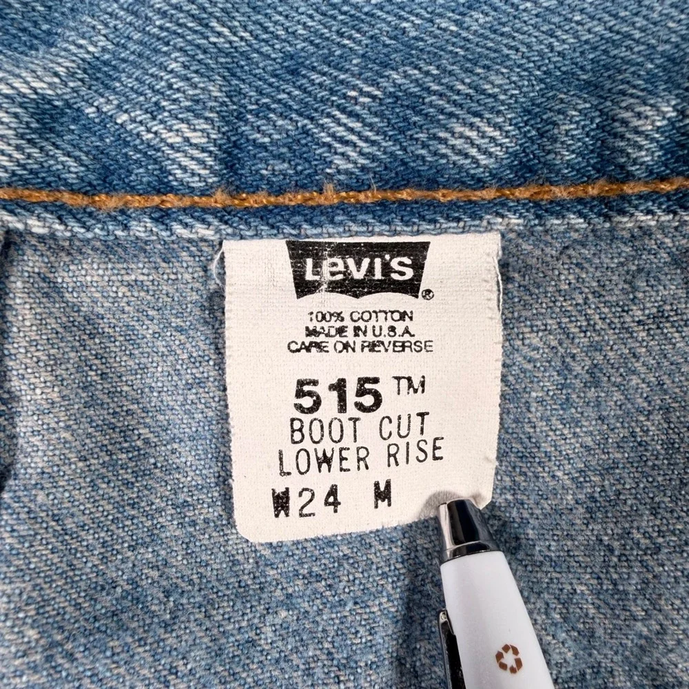 Levi's 515 Boot Cut Jeans Women 24M (FITS 42x31) Blue Made in USA Vintage READ